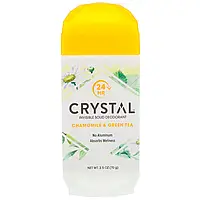 Crystal Body Deodorant, Невидимый твердый дезодорант, ромашка и зеленый чай, 70 г в Украине