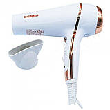 Фен професійний для волосся з насадкою GEMEI GM-108 2400 Вт білий (GM-108), фото 4