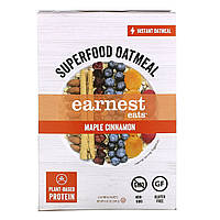 Earnest Eats, Овсянка быстрого приготовления Superfood, кленовая корица, 6 пакетиков, 240 г (8,47 унции) в