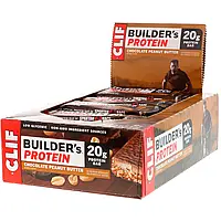 Clif Bar, Протеиновый батончик Builder's с шоколадом и арахисовым маслом, 12 батончиков, весом 68 г (2,4 в