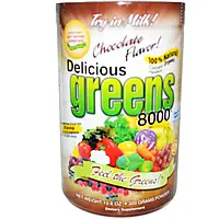 Greens World, Вкусная зелень 8000, шоколадный вкус, 10,6 унций (300 г) в виде порошка в Украине