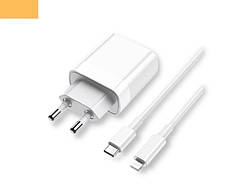 Мережевий зарядний пристрій блок живлення для телефону та планшета XPRO C80A PD20W+QC3.0 Type-C to Lightning білий (21664-01)
