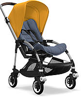 Коляска прогулочная Bugaboo Bee 5 blue Melange/Sunrise Yellow серая рама