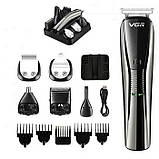 Машинка для стрижки VGR V-029 акумуляторна бездротова з насадками, фото 5