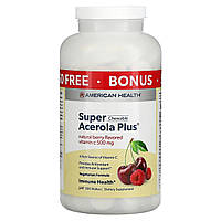 American Health, Пищевая добавка «Супер жевательная ацерола плюс», со вкусом натуральных ягод, 500 мг, 300 в