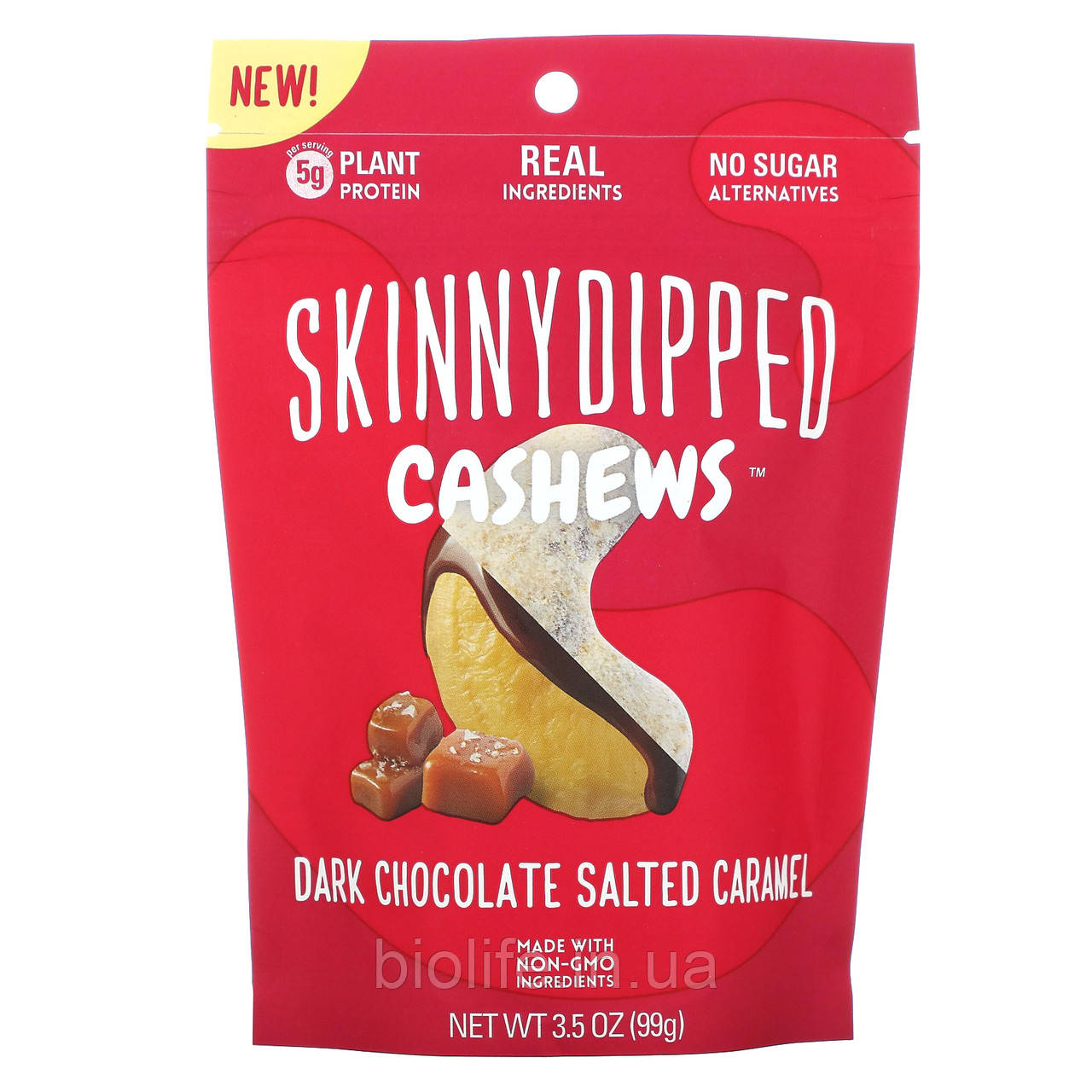 SkinnyDipped, Skinny Dipped Cashews, темный шоколад, соленая карамель, 99 г (3,5 унции) в Украине - фото 1 - id-p1895329572