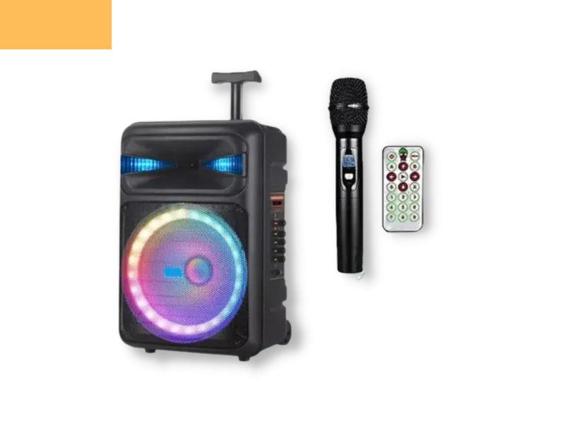 Портативна колонка бумбокс XPRO NDR-Q08 валіза 30Вт, USB, SD, FM радіо, Bluetooth, 1 мікрофон, ДК (MER-15676), фото 1