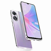 Протиударний силіконовий чохол з посиленими кутами для Oppo Reno 8t прозорий