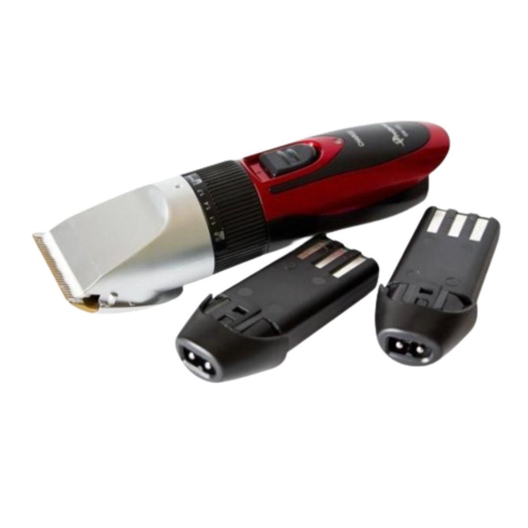 Бездротова машинка для стрижки волосся з керамічними лезами Gemei GM-550 чорний з червоним (GM-550_416), фото 1