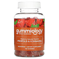 Gummiology, прополис с эхинацеей для взрослых в жевательных таблетках, с натуральным вкусом малины, в Украине