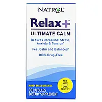 Natrol, Relax +, Ultimate Calm, средство для снижения стресса, 30 капсул NTL-07413 Киев