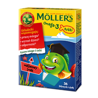 Möllers omega-3 Rybki з малиновим смаком Моллер рибки малинові Омега 3 Mollers 36 шт