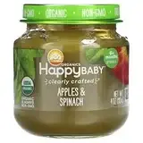 Happy Family Organics, Happy Baby, для детей от 6 месяцев, яблоки и шпинат, 113 г (4 унции) в Украине