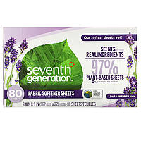 Seventh Generation, Fabric Softener Sheets, Fresh Lavender, 80 Sheets (Discontinued Item) в Украине