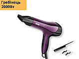 Фен професійний для волосся з насадкою та гребінцем DSP-30141 2000 Вт чорний (DSP-30141), фото 2