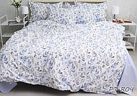 Качественный комплект постельного белья из коттона цвет бело-голубой производитель Турция