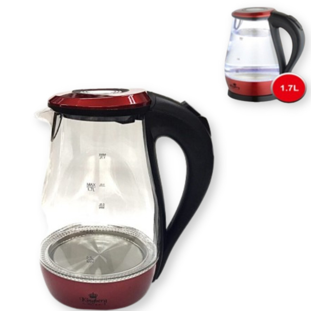 Чайник електричний Kingberg KB-2031 1,7 л 2200 Вт чорний/червоний (KB-2031_546), фото 1