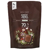 ChocZero, порционный черный шоколад, 70% какао, без сахара, 10 шт., 100 г (3,5 унции) в Украине