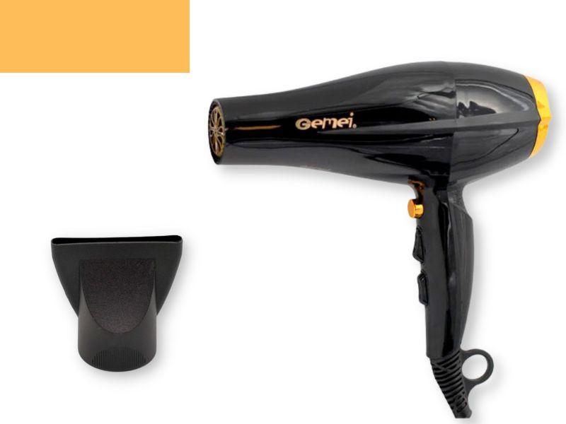 Фен професійний для волосся з насадкою GEMEI GM-1765 2800 Вт чорний (GM-1765), фото 1