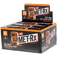 MET-Rx, Big 100, батончик, заменяющий прием пищи, чуррос с ванилью и карамелью, 9 батончиков, 100 г каждый в