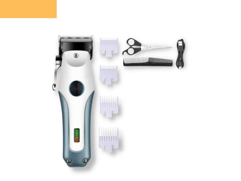 Професійна акумуляторна машинка для стрижки волосся з насадками XRPO KM-2621 зелена (40963-KM-2621), фото 1