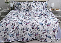 Качественный комплект постельного белья из коттона цвет бело-голубой производитель Турция