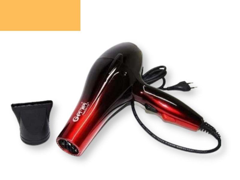 Фен професійний для волосся з насадкою GEMEI GM 1719 1800 Вт чорний (GM 1719 ), фото 1