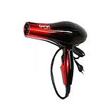 Фен професійний для волосся з насадкою GEMEI GM 1719 1800 Вт чорний (GM 1719 ), фото 3