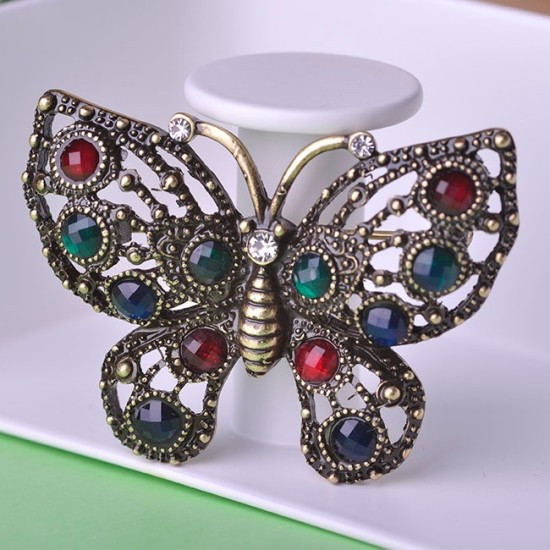 Брошка з камінням жіноча "Butterfly"