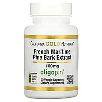 California Gold Nutrition, Oligopin, экстракт коры французской приморской сосны, 100 мг, 60 растительных в