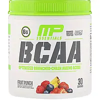 MusclePharm, Серия Essentials, аминокислоты с разветвленной цепью (BCAA), фруктовый пунш, 258 г (0,57 фунта) в