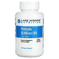 Lake Avenue Nutrition, пробиотики, 10 активных штаммов, 25 млрд КОЕ, 180 растительных капсул в Украине