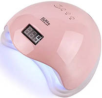 Лампа для манікюру Nail Lamp SUN 5 для покриття нігтів гель лаком, гелем 48W UV/LED Pink AVADONA