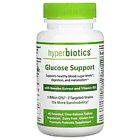 Hyperbiotics, Поддержка уровня глюкозы, с экстрактом банабы и витамином D3, 5 млрд КОЕ, 60 таблеток с в в
