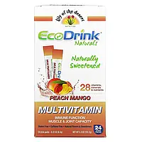 Lily of the Desert, EcoDrink Naturals, мультивитаминная смесь для напитков, персик и манго, 24 пакетика в в