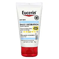 Eucerin, Ежедневное увлажнение, крем для рук, увлажнение и защита от солнца, SPF 30, без отдушек, 78 г в