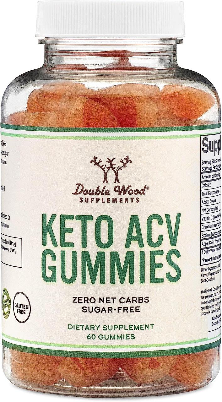 Double Wood Keto ACV Gummies / Кето яблучний оцет жувальні цукерки 60 шт