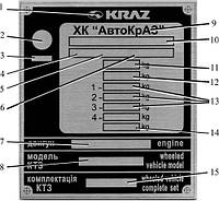 ТАБЛИЧКА КРАЗ 6443,КРАЗ 65032,КРАЗ 64372,КРАЗ 6133М6,БИРКА КРАЗ 6443,КРАЗ 65032,КРАЗ 64372,КРАЗ 6133М6,ШИЛЬД