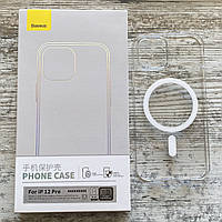 Прозорий чохол Magsafe Baseus Crystal Magnetic для iPhone 12 Pro + захисне скло