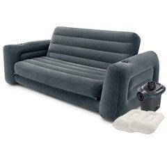 Надувний диван Intex 66552-4, 203 х 224 х 66 см, з електричним насосом та подушками. Флокований диван