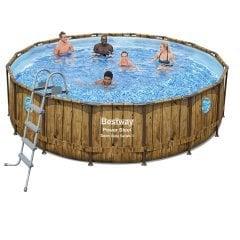 Каркасний басейн Bestway 56725 — 1, 488 х 122 см (сходь, тент)
