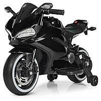 Детский электромотоцикл Ducati на аккумуляторе с доп колесами и светом фар Bambi M 4104ELS-2 Черный