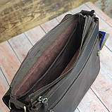 Чоловіча шкіряна сумка через плече GS 35*24*8 см коричнева, фото 5