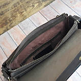 Чоловіча шкіряна сумка через плече GS 35*24*8 см коричнева, фото 6