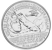 США 25 центов (квотер) 2023 UNC P Женщины Америки - лётчица Бесси Колман