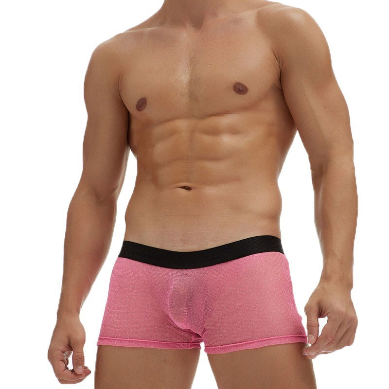 Чоловічі боксери Ciokicx прозорі рожеві з люрексом, фото 1