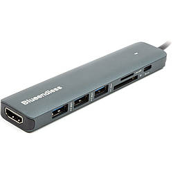 USB-хаб Blueendless USB Type-C - HDMI, 3xUSB Type-A, SD, TF, USB Type-C PD100W CA913848