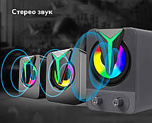 Комп'ютерні колонки 2.1 F&T FT-25-2.1 з підсвічуванням Black (8786), фото 5