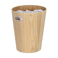Круглая деревянная корзина для мусора