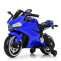 Дитячий електромотоцикл Ducati на акумуляторі зі світлом фар та підсвічуванням коліс Bambi M 4104EL-4 Синій